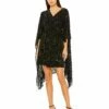 Cape Back Fringe Beaded Robe Dress -Women's Skirt 94044 BLK Default 1 WS