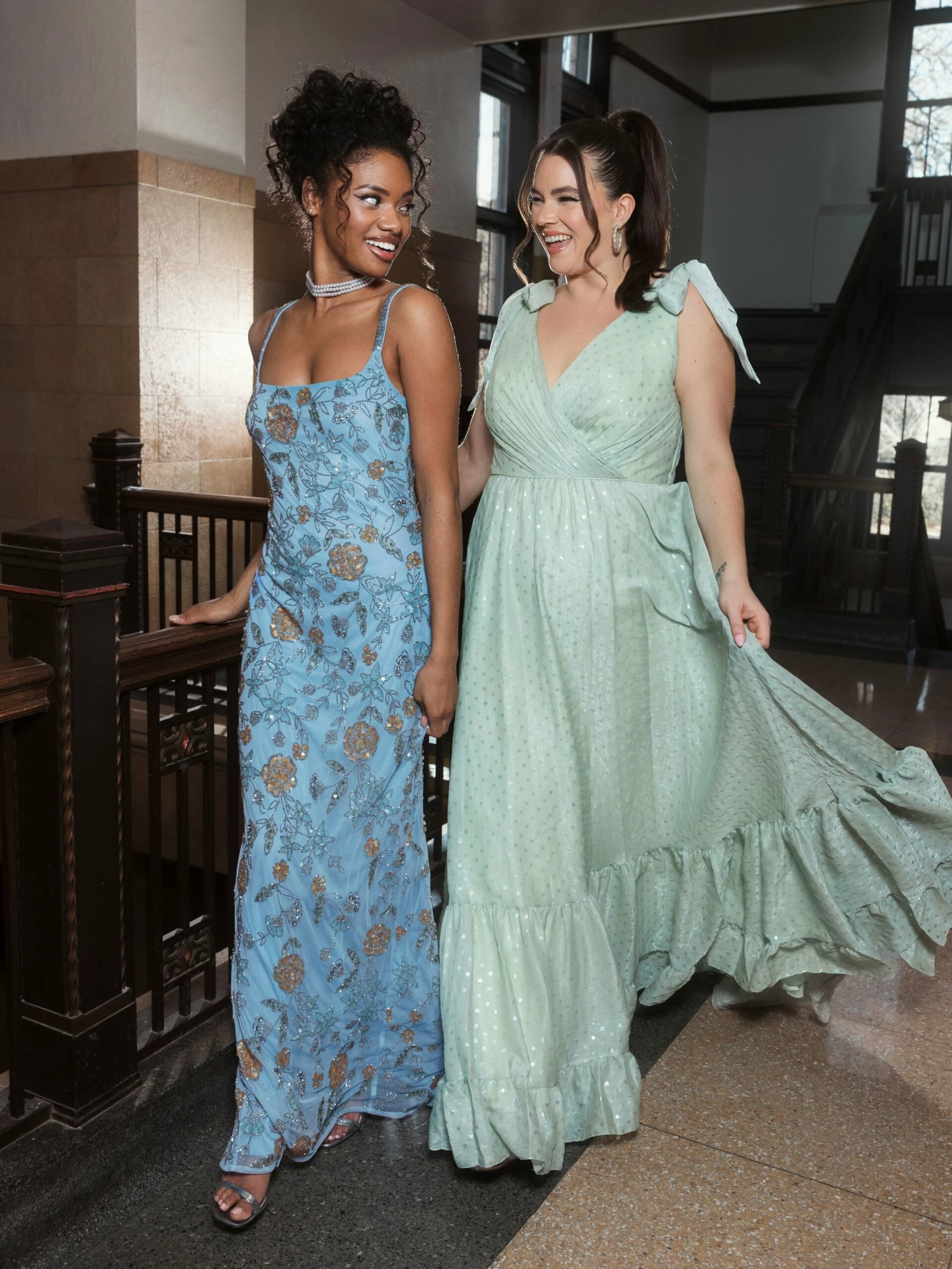 Hand Beaded Floral Gown With Beaded Spaghetti Straps 8 Hand Beaded Floral Gown With Beaded Spaghetti Straps - Image 6