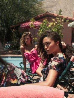 Bow Front Bubble Hem Mini Dress -Women's Skirt lifestyle 49616 fuchsia 4