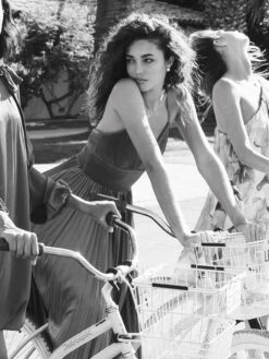 Slim Strap Ruched Top Heat Pleated Dress -Women's Skirt lifestyle 49721 vintagelilac 2