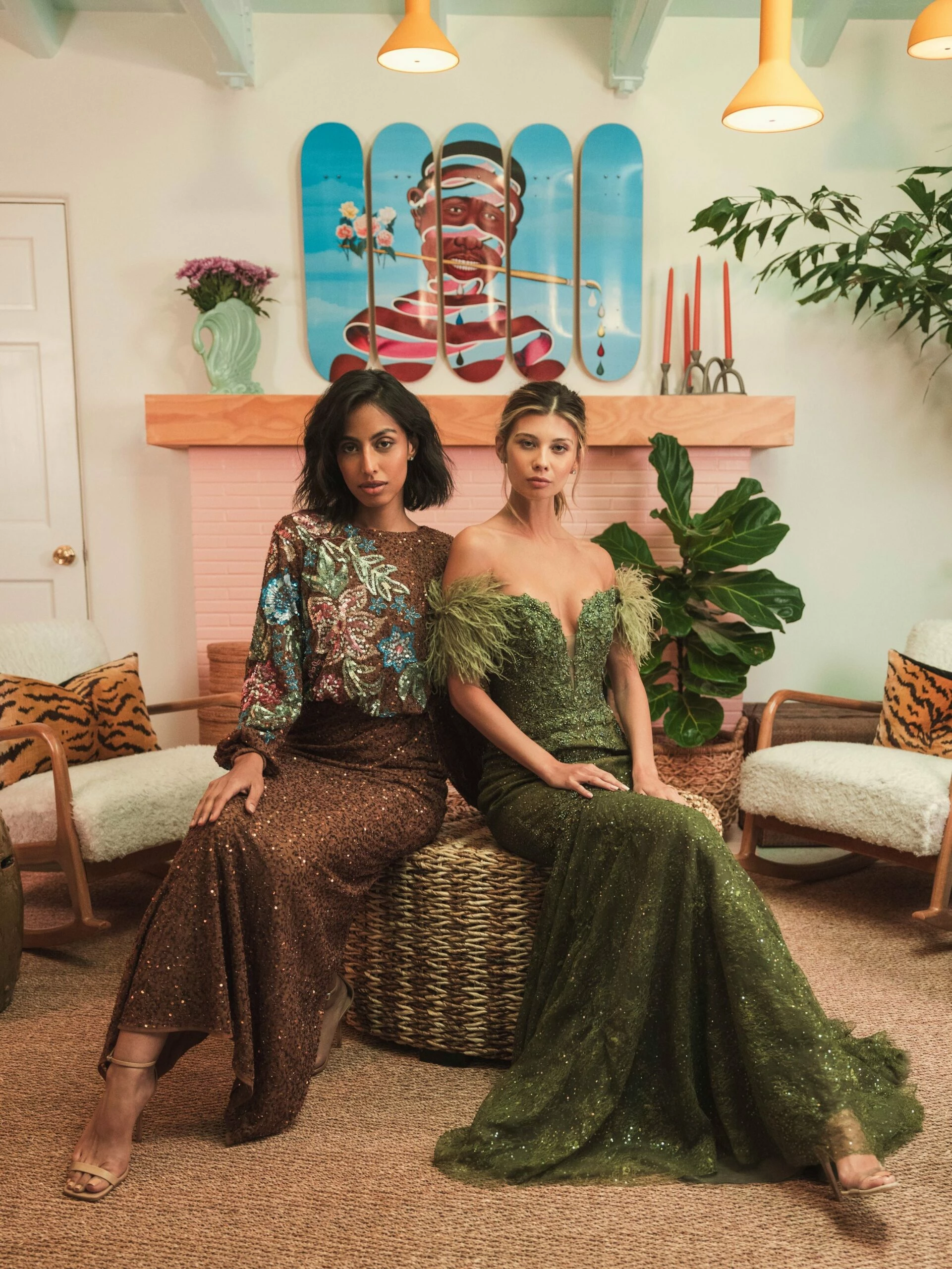 Embellished Multi Color Floral High Neck Gown 15 Embellished Multi Color Floral High Neck Gown - Image 13