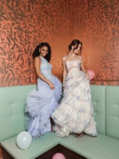 Floral Cut Out Ruffle Layered Gown -Women's Skirt lifestyle 67966 violetmulti 3