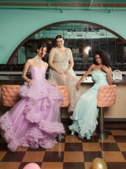 Strapless Ruffle Tulle Tiered Gown -Women's Skirt lifestyle 68490 orchid 3